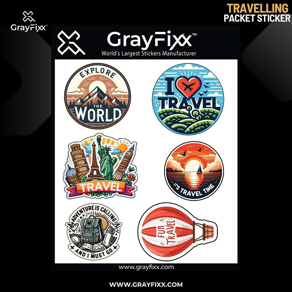 Travel & Adventure Packet Sticker | Bike & Helmet Stickers